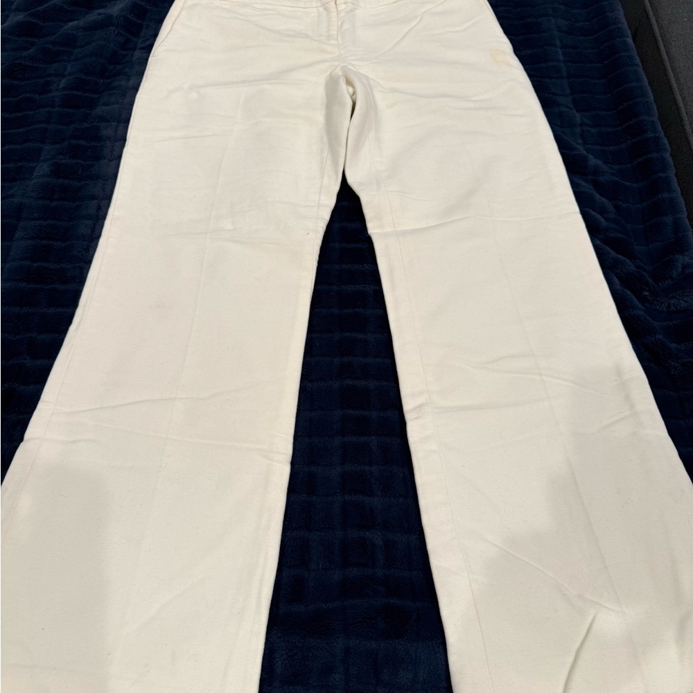 Ann Taylor Cream Trousers 6P wide legs